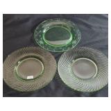 Three Uranium Glass Plates