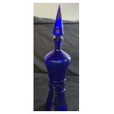 Vintage Empoli Cobalt Blue Genie Bottle w/Stopper