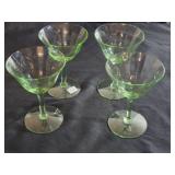 Four Vintage Uranium Cordial Glasses