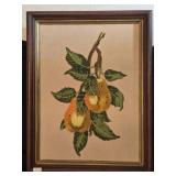 Framed Crewel Pears