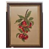 Framed Crewel Apples