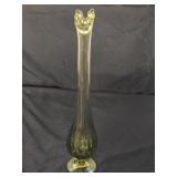 Fenton Colonial Green Thumbprint Swung Vase