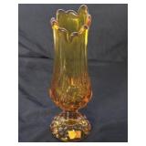 Kanawha Amber Honey Moon & Stars Swung Vase