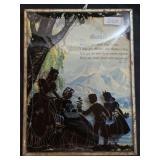Vintage Framed Convex Glass Reverse Silhouette