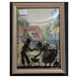 Vintage Framed Convex Glass Reverse Silhouette