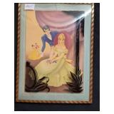 Vintage Framed Convex Glass Reverse Silhouette