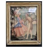 Vintage Framed Convex Glass Reverse Silhouette