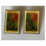 2 USA Stamp Breast Cancer Pins