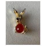 Vintage Donkey Gemstone Pin