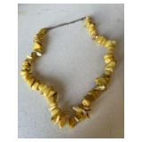 Vintage Yellow Gemstone Necklace