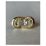 Large Oval White Sapphire Dinner Ring