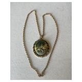 Vintage Cameo Beach Scene Necklace