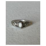 Sterling Silver Antique Ornate Lions Gemstone Ring