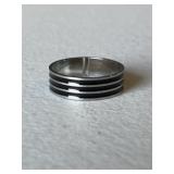 Men's Stainless Steel & Black Wedding Band