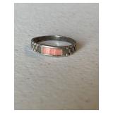 Sterling Silver Pink Coral Ring