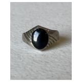 Sterling Silver Vintage Onyx Ring