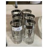 6 Vintage M.C.M Kimiko Hi Ball Glasses