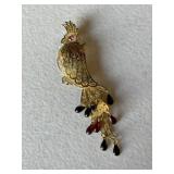 Vintage Ornate Parrot Pendant / Brooch