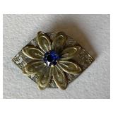 Antique Ornate Flower Brooch