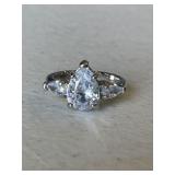 Large Pear Shaped Solitaire Ring