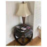 Asian Style Lamp Table & Table Lamp