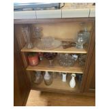 Cabinet of Collectible Glass & Misc. Kitchenware