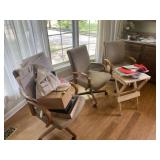 3 Rolling Arm Chairs