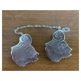 Vintage Duck Shaped Sterling Silver Bib Holder