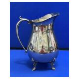 Footed Silver Plate Pitcher