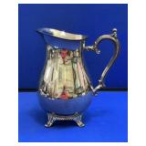 Footed Silver Plate Pitcher