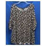 Animal Print Cold Shoulder Top