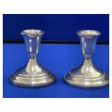 Pair of Sterling Weighted Candlestick Holders