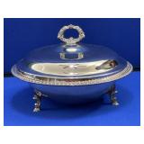 Silver Plated Footed Covered Bowl