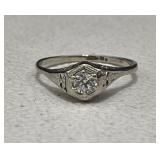 14kt. White Gold Antique Diamond Ring
