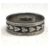 Band Ring with Hearts