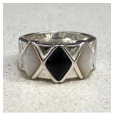 Ring with Onyx & MOP Stones