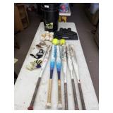 Softball/Baseball Gear Lot w/ Bats & Balls