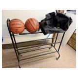 Basketball Rack w/ 2 Wilson Evolution Balls w/ bag
