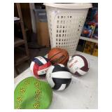 Sports Balls & Laundry Basket Lot