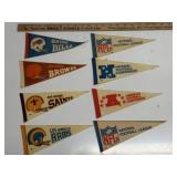 8 Vintage NFL Mini Pennants & Logos Lot