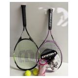 Tennis Rackets & Balls Lot