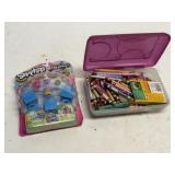 Shopkins Set & Crayon Box Lot
