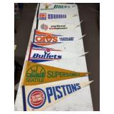 Vintage NBA Pennants Lot (7 Teams)