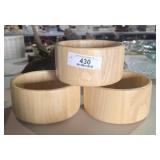 3 Piece Blonde Teak Salad Bowls