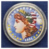 1921 Painted Morgan Dollar