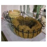 2 Metal Hanging Baskets & Planter