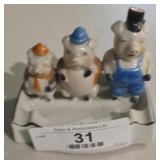 1930's Ceramic Three Little Pigs Ashtray