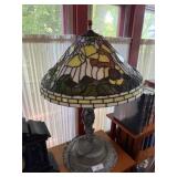 Figural Tiffany Style Leaded Glass Lamp