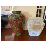 Frosted Glass Vase & Floral Vase