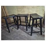 3 Wood Bar Stools